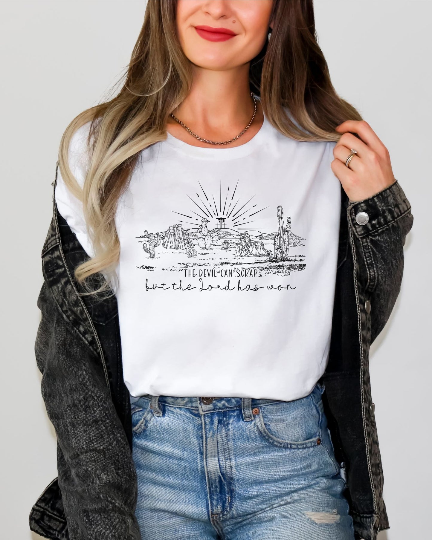 THE DEVIL CAN SCRAP BUT THE LORD HAS WON - BLACK PRINT TEE