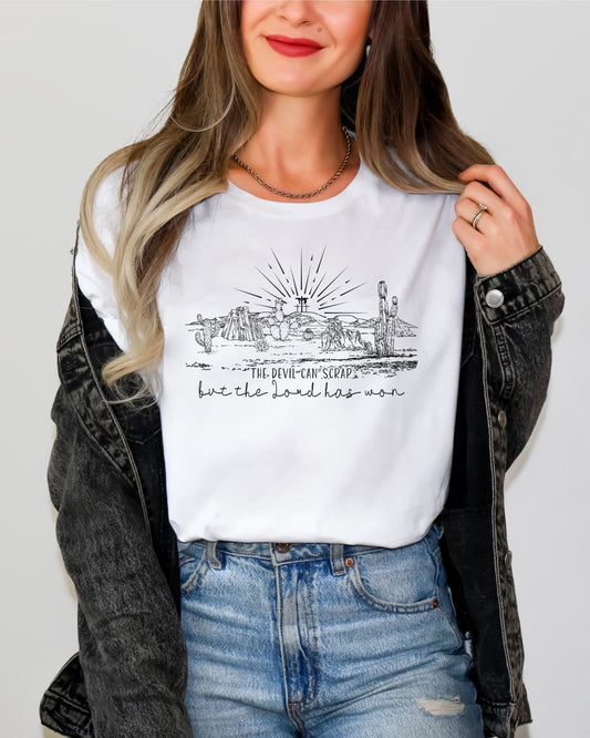 THE DEVIL CAN SCRAP BUT THE LORD HAS WON - BLACK PRINT TEE