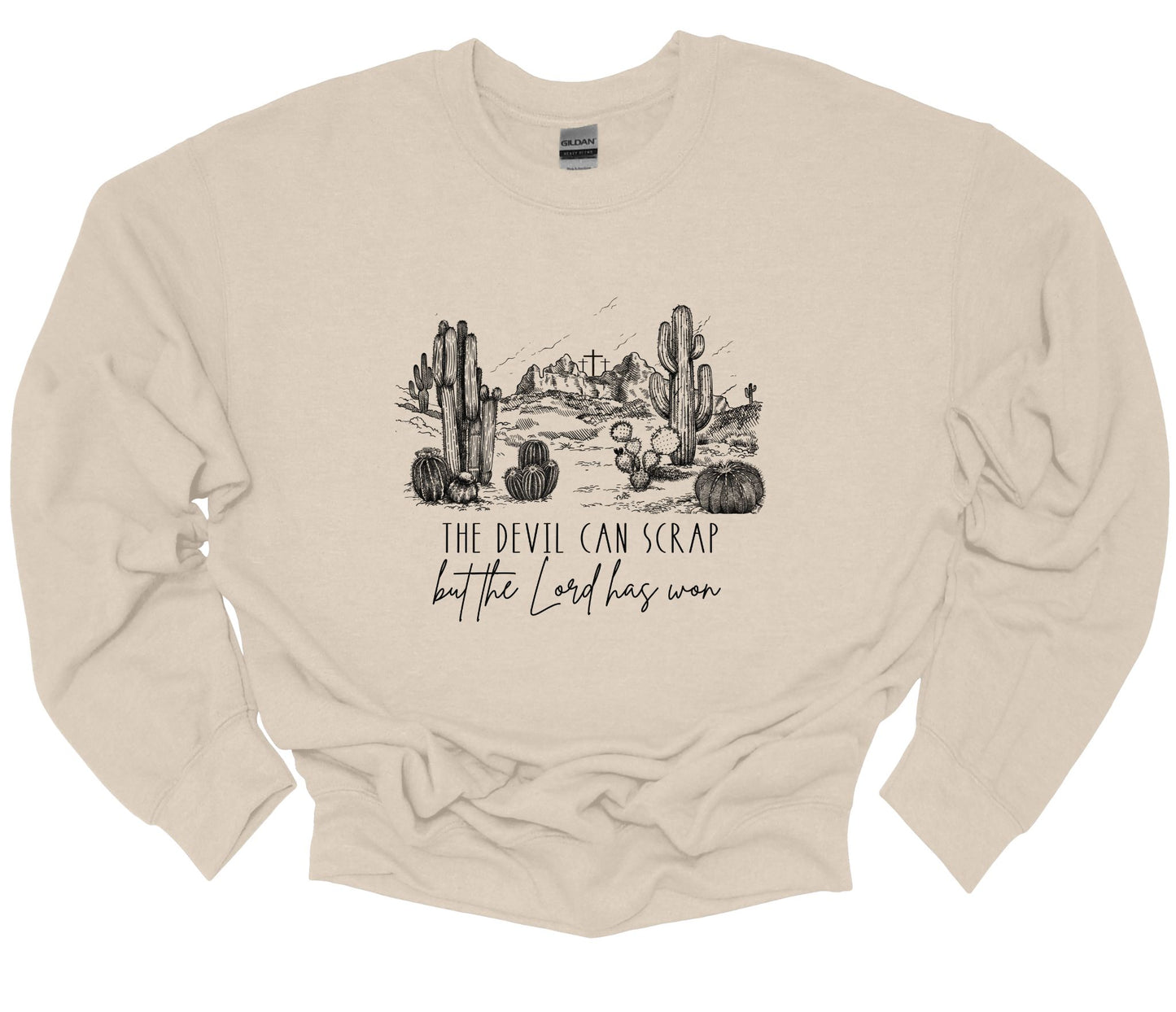THE DEVIL CAN SCRAP BUT THE LORD HAS WON CREWNECK