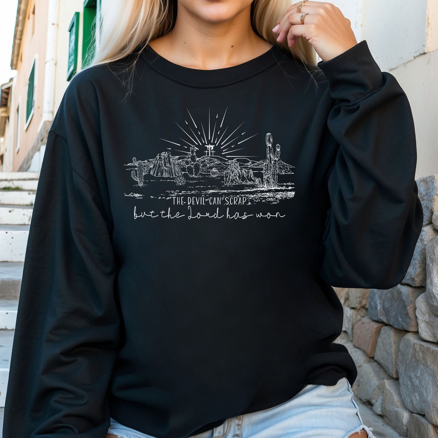 THE DEVIL CAN SCRAP BUT THE LORD HAS WON CREWNECK