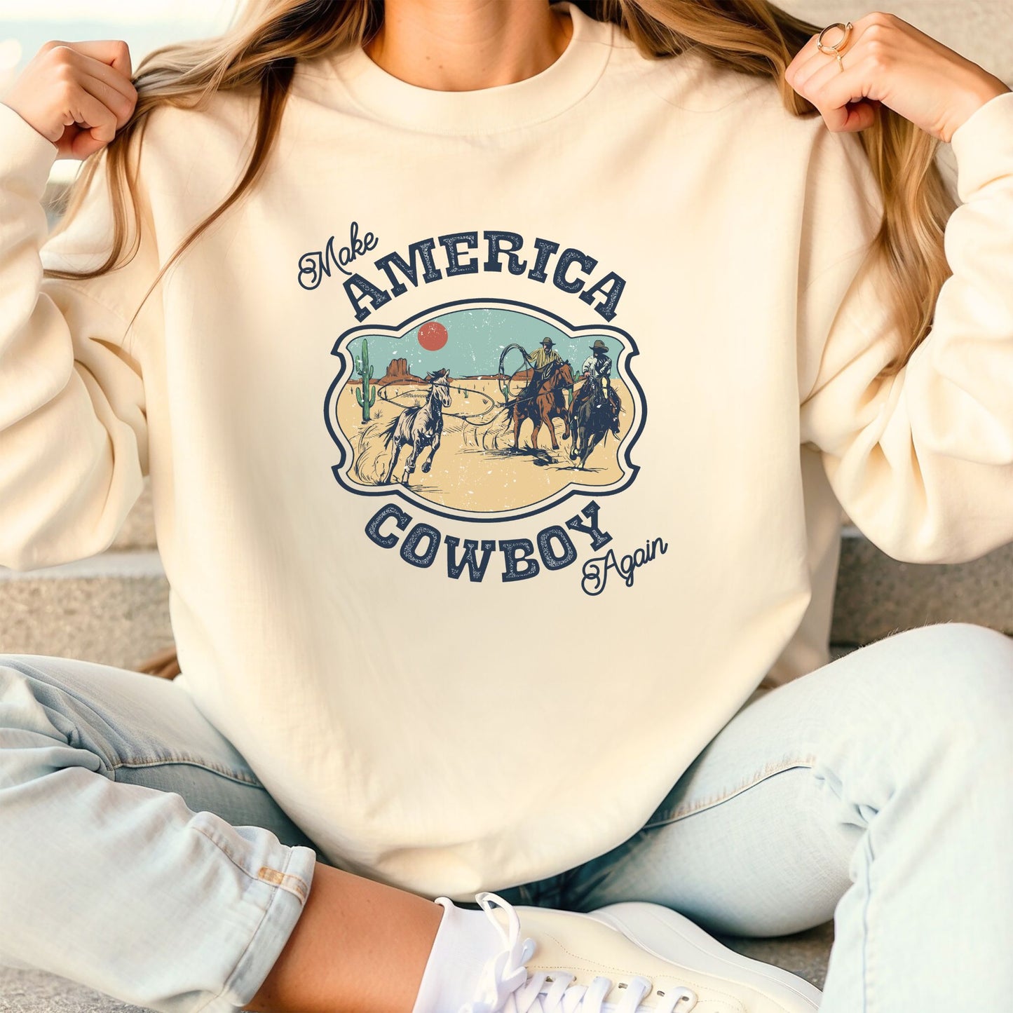 MAKE AMERICA COWBOY AGAIN CREWNECK