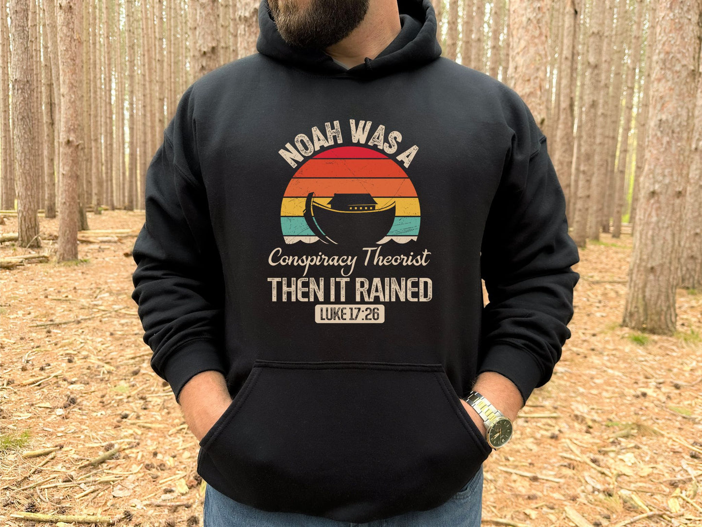 NOAH WAS A CONSPIRACY THEORIST HOODIE