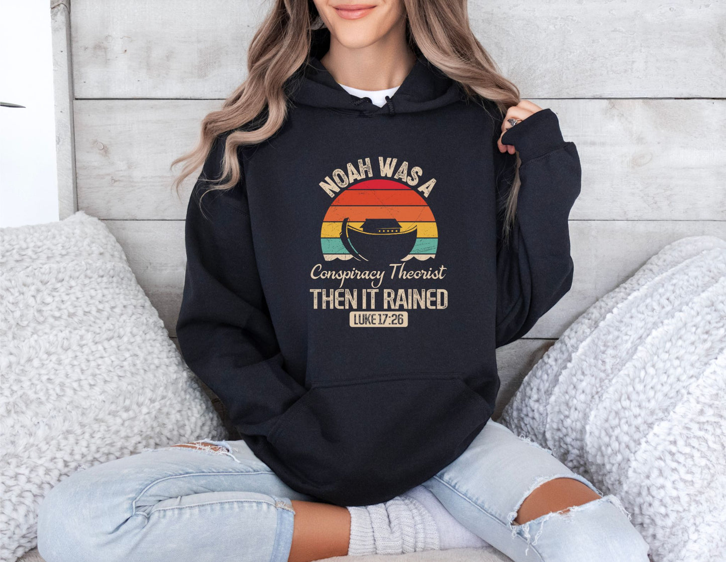 NOAH WAS A CONSPIRACY THEORIST HOODIE