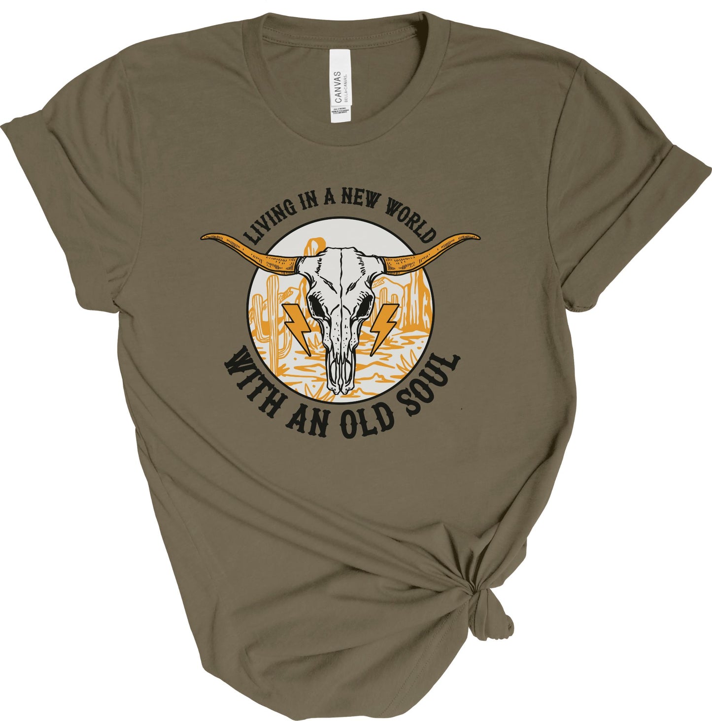 LIVING IN A NEW WORLD WITH AN OLD SOUL TEE