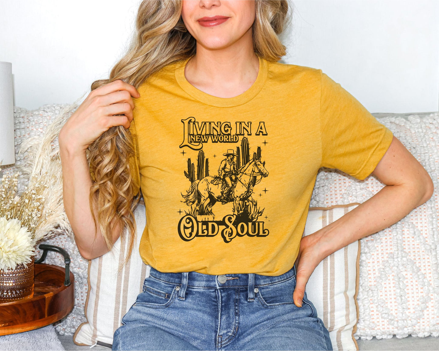 LIVING IN A NEW WORLD WITH AN OLD SOUL TEE