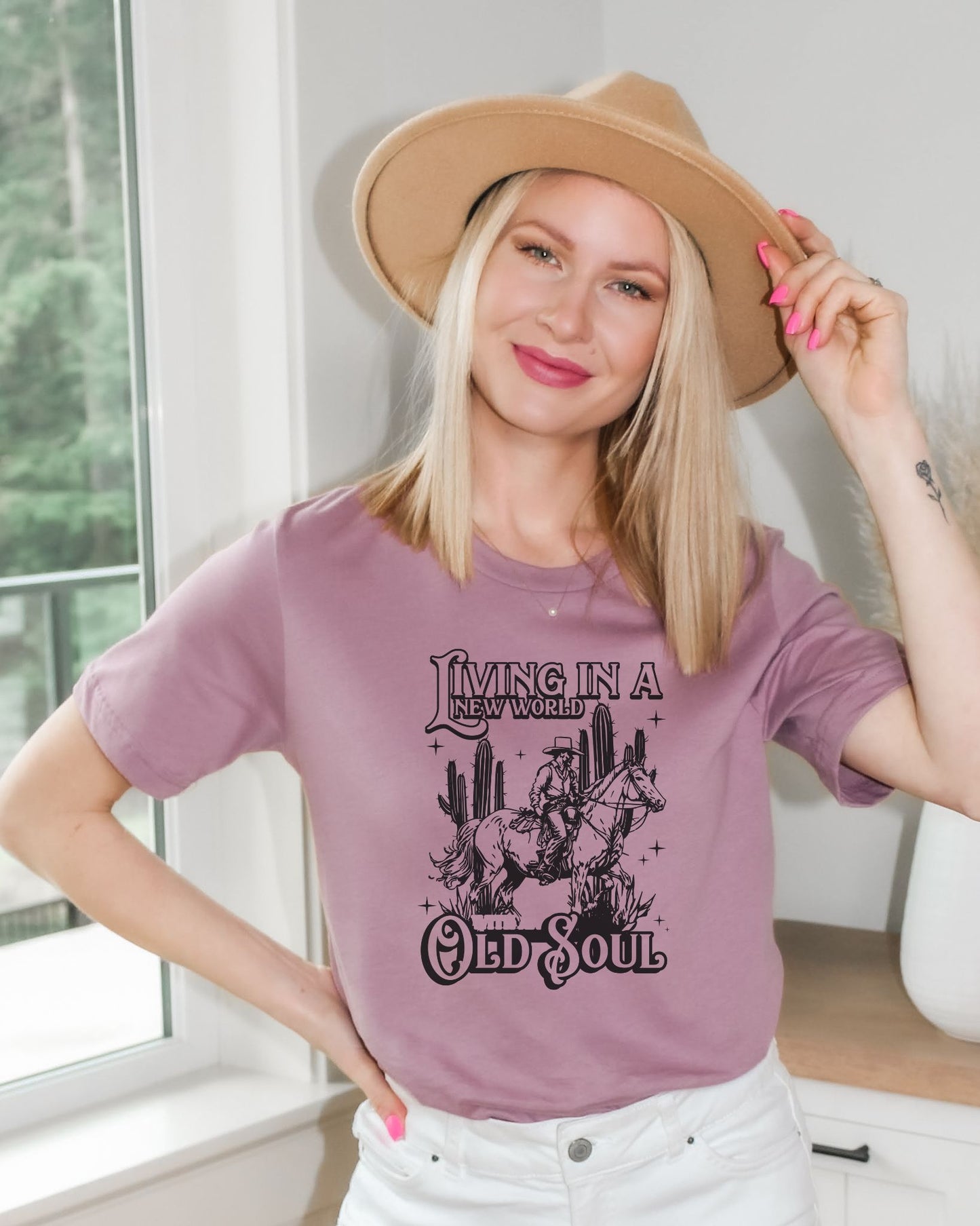 LIVING IN A NEW WORLD WITH AN OLD SOUL TEE