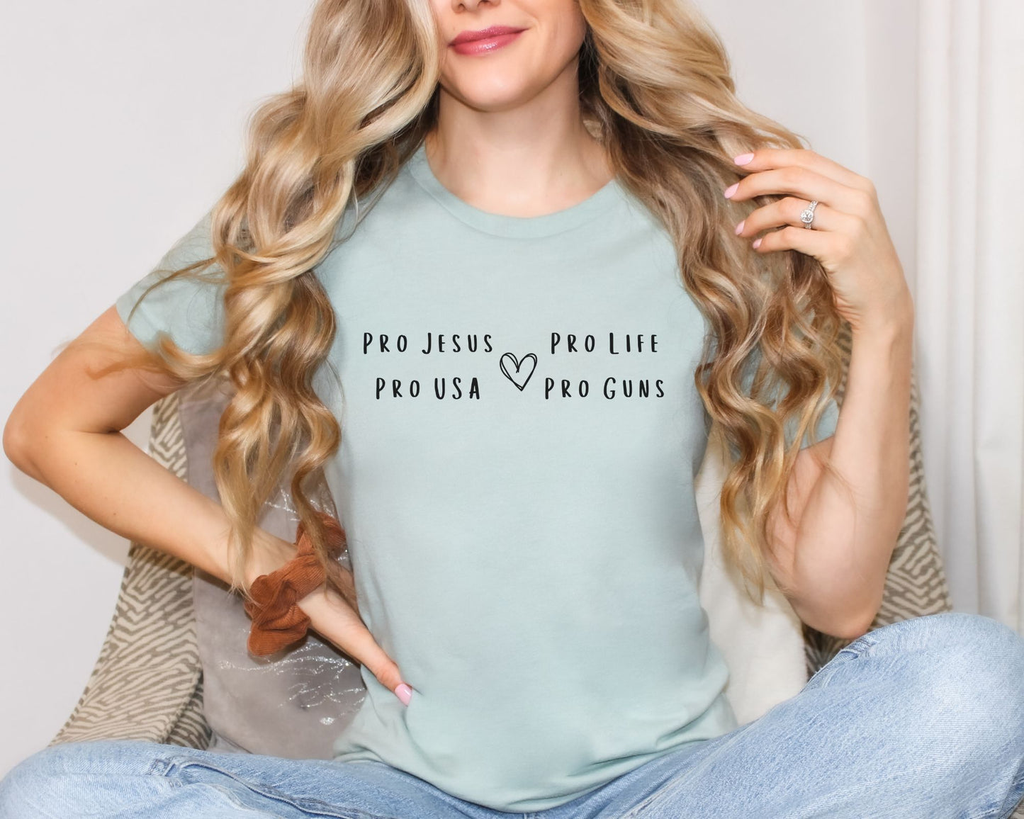PRO JESUS PRO LIFE PRO USA PRO GUNS TEE