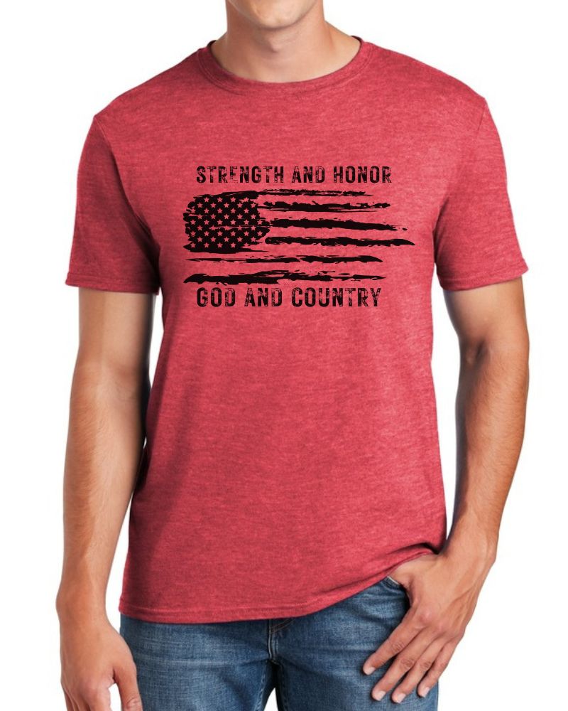 STRENGTH AND HONOR. GOD AND COUNTRY TEE