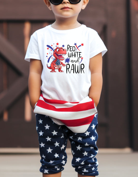 RED, WHITE AND ROAR TEE