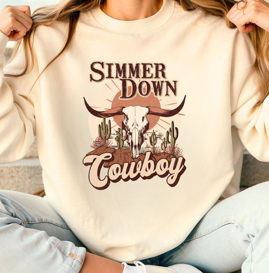 SIMMER DOWN COWBOY CREWNECK