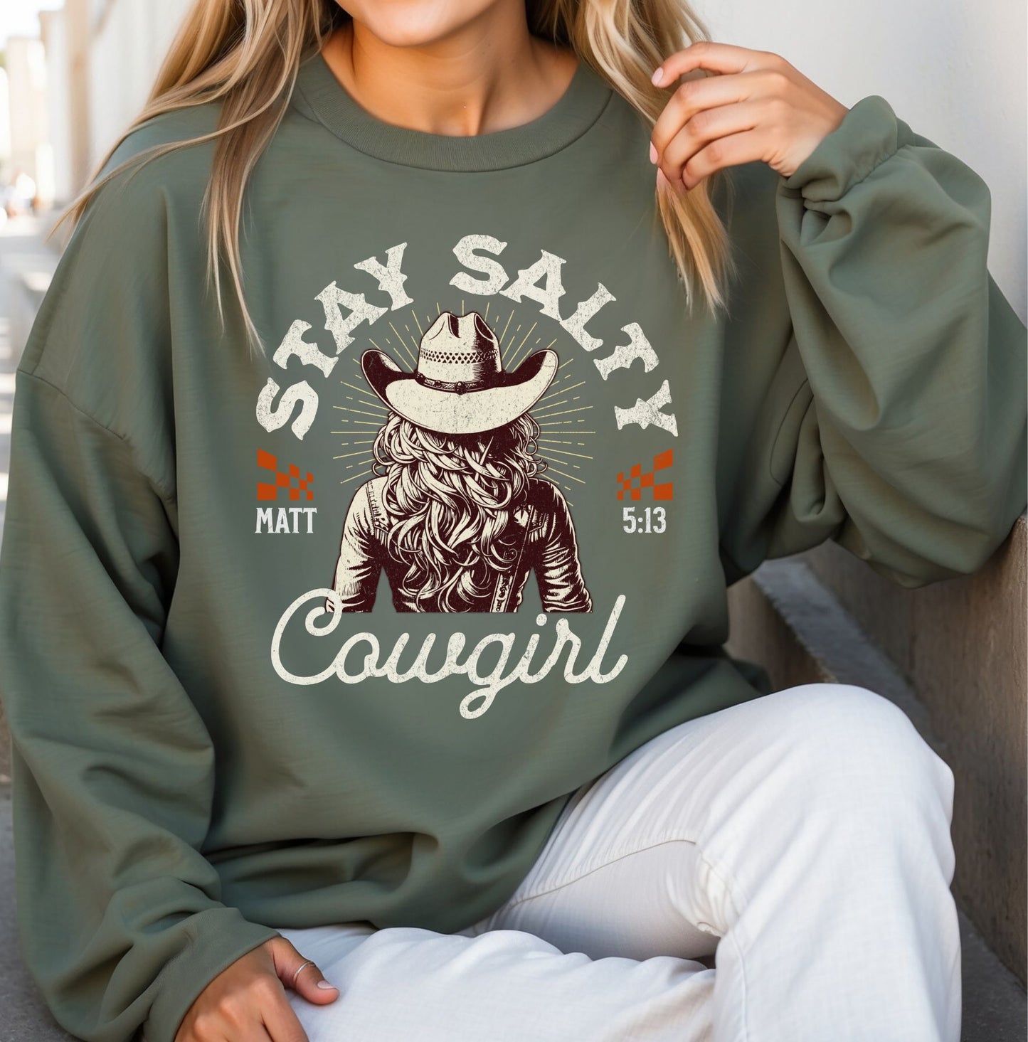 STAY SALTY COWGIRL CREWNECK