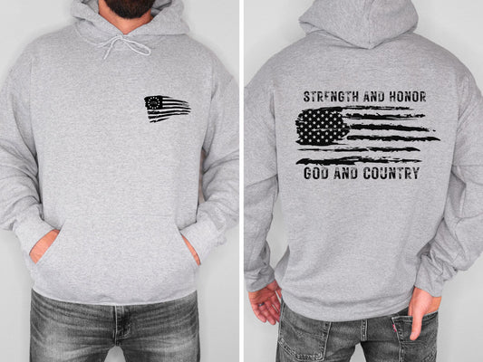 SRENGTH AND HONOR GOD AND COUNTRY HOODIE