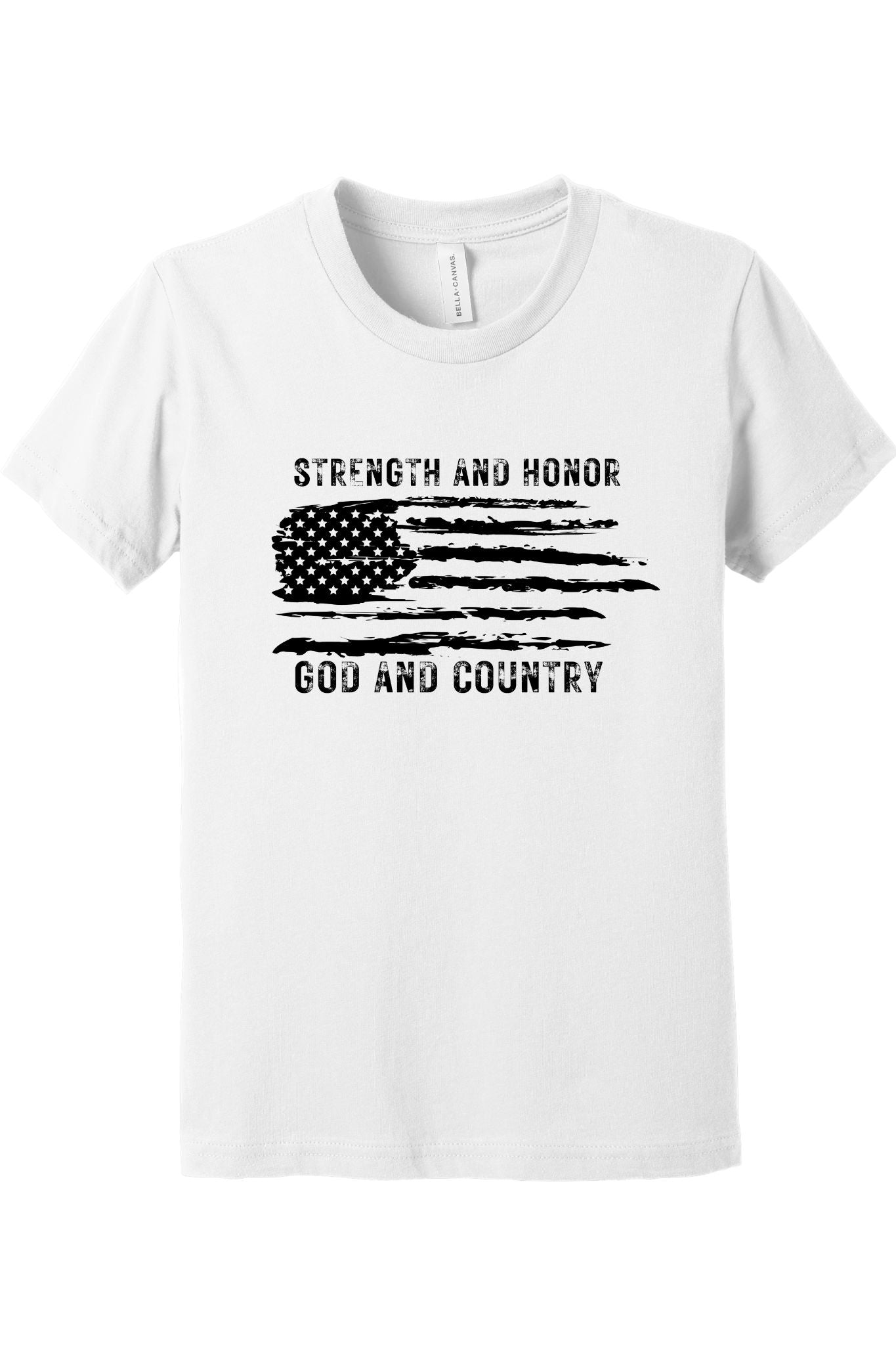 STRENGTH AND HONOR.  GOD AND COUNTRY TEE